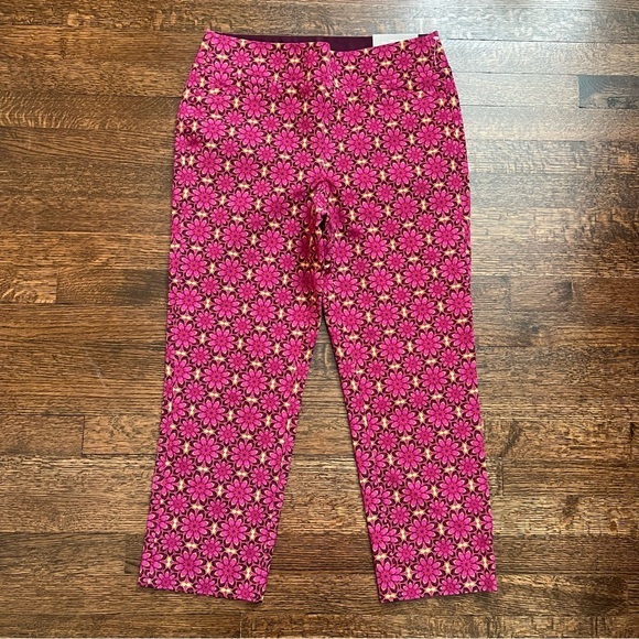 Soft Surroundings Pants - NWT Soft surroundings size medium pink flowers stretch straight leg crop pants